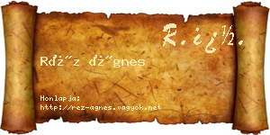 Réz Ágnes névjegykártya